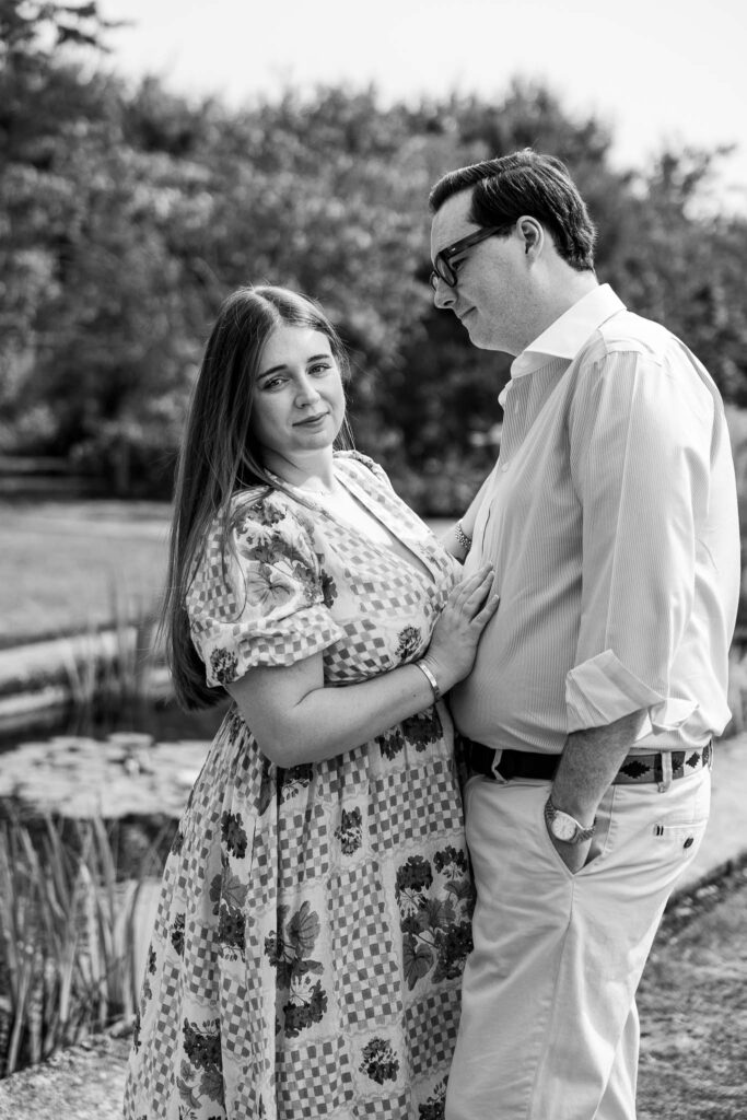 Engaged couple pose during their pre-wedding photoshoot